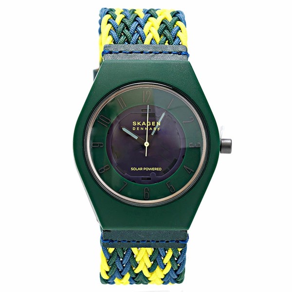 Skagen SKW6881 Hagen Solarbetriebenes GrüNes Zifferblatt Mehrfarbiges Gewebte...-image