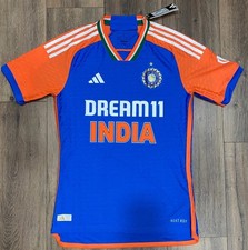 New Adidas India Cricket T201 International Jersey JN0886 Blue Orange Men  s S