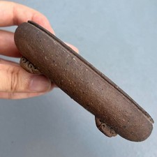 Vaso per bonsai giapponese MUTO firmato SHIDEI viola argilla piede ovale...