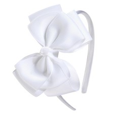 Double-Layered Bow Headbands for Girls Toddlers Multicolor White Color