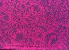 Peter Pan Fabrics Cotton Floral Magenta 42 x 55”
