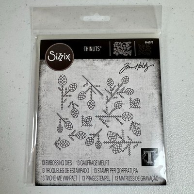 Tim Holtz PINE PATTERNS Sizzix Thinlits Cutting Dies 13 Dies 666070 Christmas