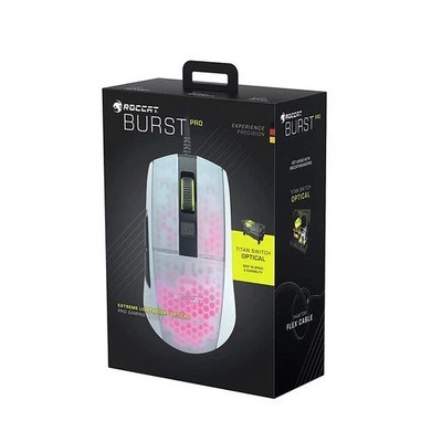 Roccat Burst Pro Gaming Maus PC/Mac Ultraleicht RGB 16.000 DPI Weiß
