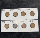 8 Indian Head Pennies Cents Lot 1901-1902-1903-1904-1905-1906-1907-1908 NICE!
