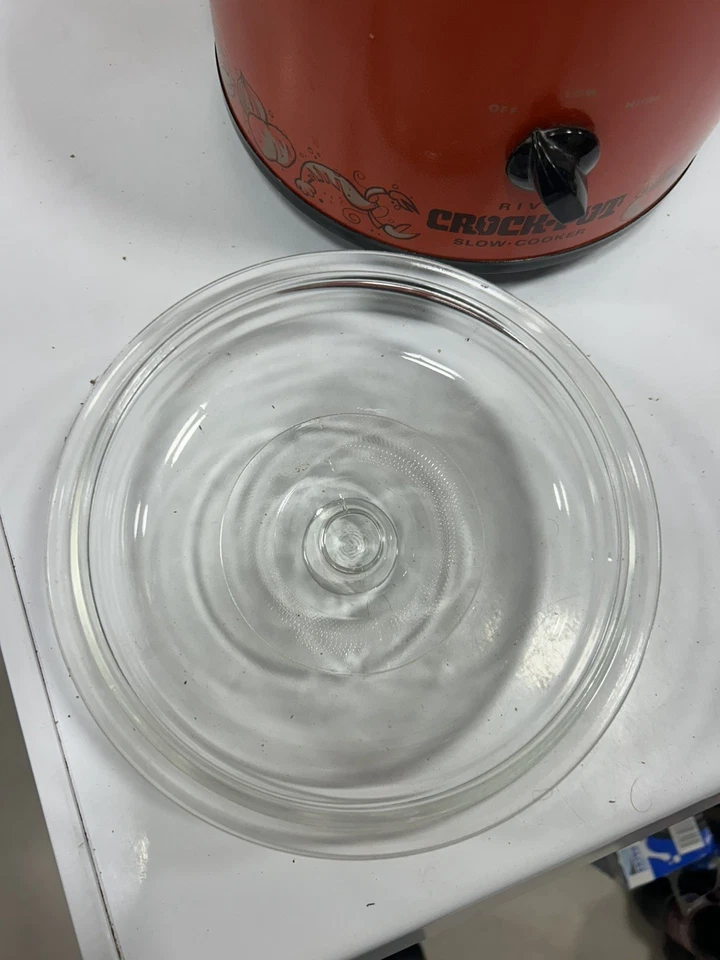 Vintage Rival Crock Pot Slow Cooker Flame Orange Model 3100/2 3.5 Quart Mint - Image 3 of 4