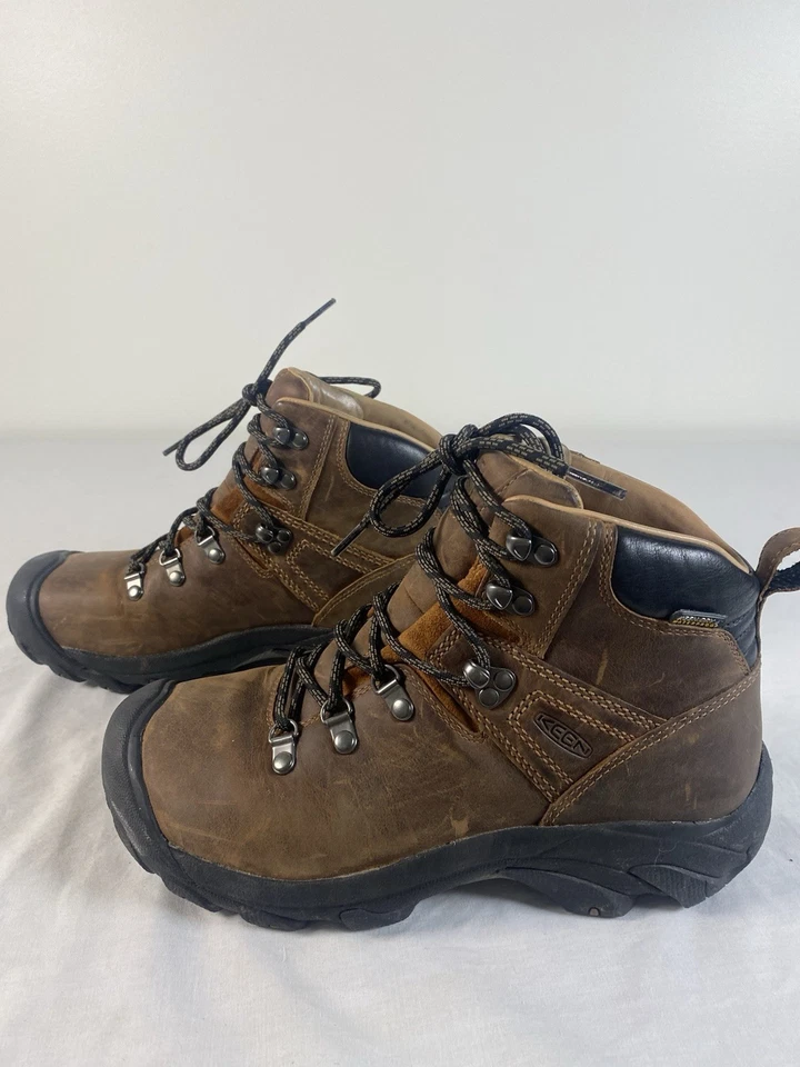 Mens KEEN Leather Boots Size 9 M Pyrenees Waterproof Hiking Hunting Brown EUC - Image 2 of 4