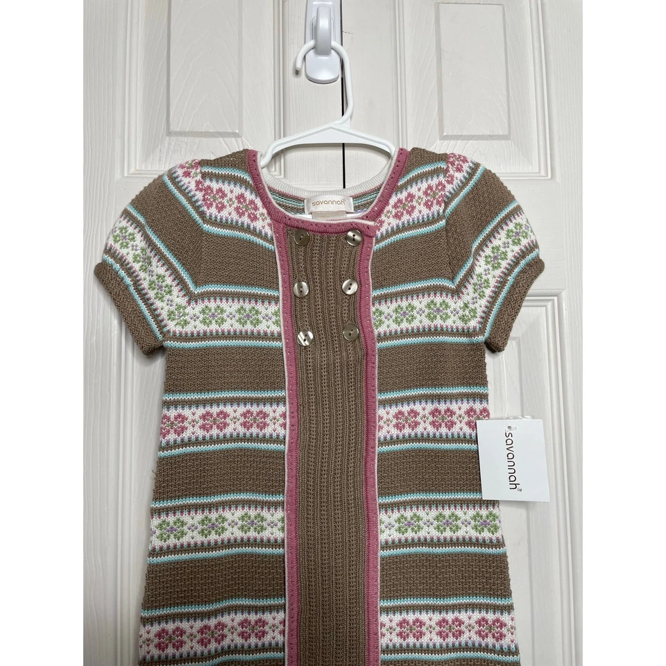 NUEVO Vestido Suéter Tejido Savannah Niñas Primavera Pascua Talla 5T Foto 2 de 4