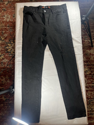 Riot Empire Jeans Men s 36/3] Black Denim Straight Fit Casual Streetwear Style