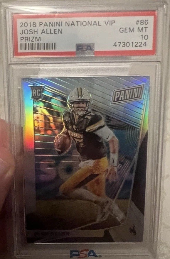 2018 Panini The National VIP Josh Allen #86 Prizm /99 (RC) PSA 10