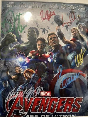 Avengers Age of Ultron Cast signiert 10 x 8 Poster