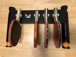 Table Tennis Racket + Ball Wall Mounted Metal Rack (Paddles & Balls NOT Include)