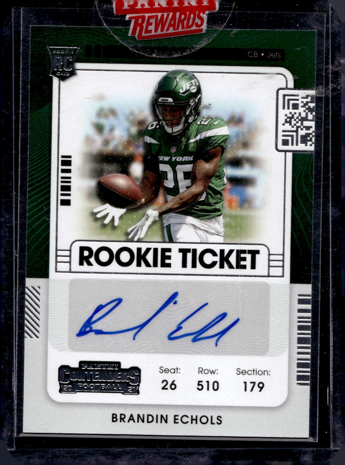 2021 Panini Contenders #236 Brandin Echols Rookie Ticket Reverse
