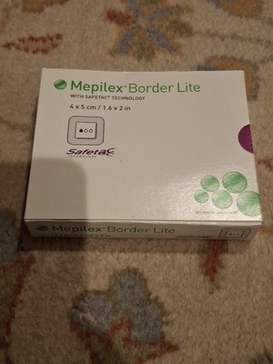 Box of 5 Mepilex Border Flex Lite 4'' x 4'' (10x 10cm.)  Adherent Foam Dressing