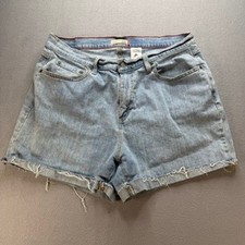Vintage Levis 550 Denim Shorts Relaxed Fit Cut Off Size 18S Raw Hem Y2K Retro