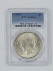 1925 S PEACE DOLLAR, PCGS MS 64, NICE & WHITE LUSTEROUS (NEAR) GEM !!!