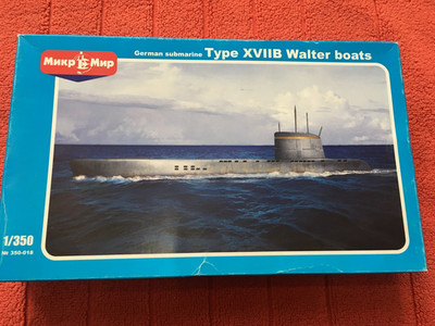 1:350 Mikro-mir 350-018 German Submarine Type XVIIB Walter Boats U-Boot