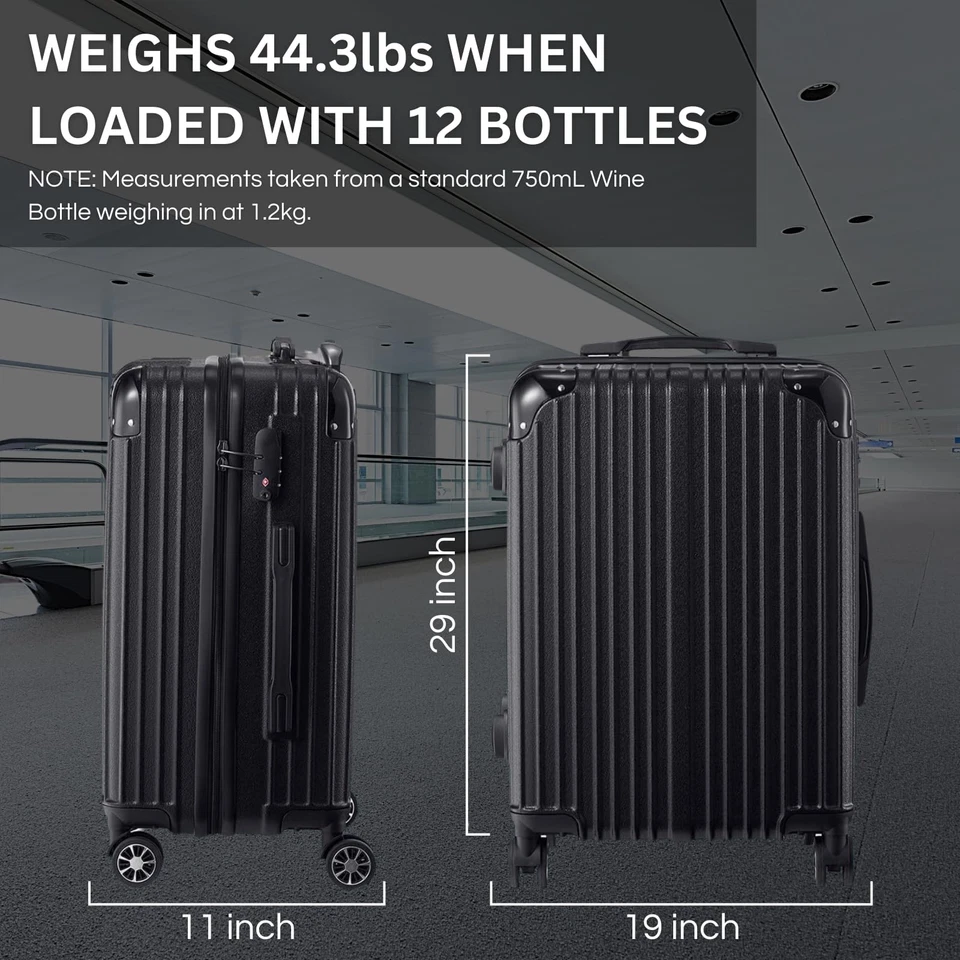 Mala Garrafa de Vinho | Suporta 12 Garrafas Padrão 750 ML | Airp Universal... - Imagem 4 de 4