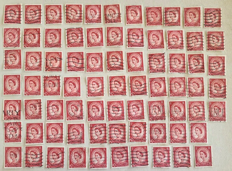 Vtg Queen Elizabeth II Postage Stamp 50s Timbre Revenue E R Estate LOT 75 STAMPS