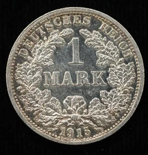 1915-F Germany 1 Mark .900 Silver Coin - William II (P0377)