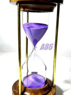 Tisch Holz Timer Sand Geschenk Sanduhr Dekor Messing Vintage Antik Maritim