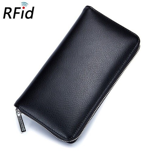 RFID Men Women Large Capacity Card Holder Leather Wallet Card Slot Purse Pocket - Bild 7 von 24
