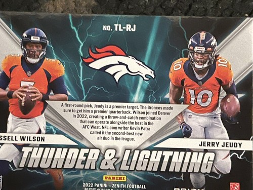 Russell Wilson and Jerry Jeudy 2022 Zenith Football Thunder & Lightning Broncos - Picture 2 of 2