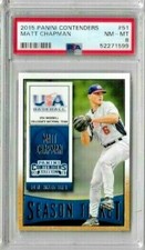 2015 Panini Contenders Matt Chapman Season Ticket PSA 8