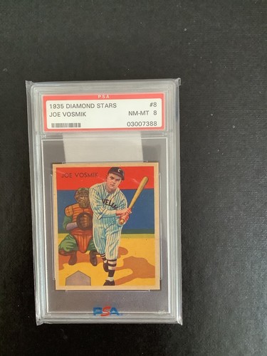 1935 Diamond Stars #8 Joe Vosmik Psa 8 Pop 15 Rarity Cleveland Indians