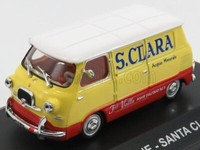 Modellauto Statisch Fiat 600 Van Santa Clara 1962 Gelb Rot 1/43