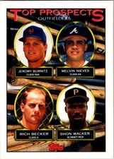 1993 Topps - Top Prospects Jeromy Burnitz, Melvin Nieves, Rich Becker #658 (RC)