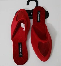 INC International Concepts Red Mesh-Heart Slippers Women's  5-6 