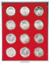 Lindner 2554 Coin Box Standard 12x 54 mm Round For Coin Capsules Up To 48mm