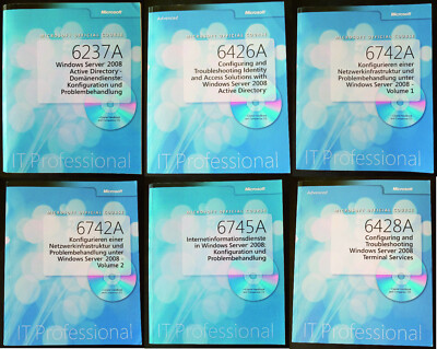 IT MICROSOFT OFFICIAL COURSE 6 Kursbücher  Windows Server 2008 / mit CD