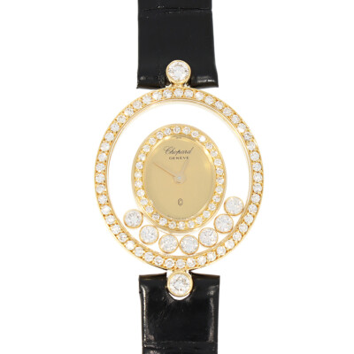 CHOPARD Damenarmbanduhr Happy Diamonds Quarz mit Brillanten und Diamanten aus