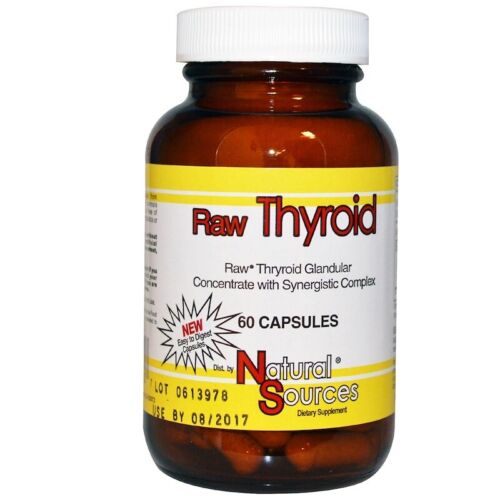 Raw Thyroid Glandular Concentrate Capsules - 390mg x60caps - Zdjęcie 1 z 3
