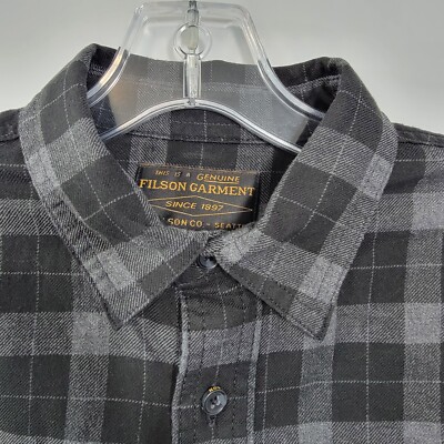 Filson Lightweight Alaskan Guide Shirt Men's XS Black/Charcoal