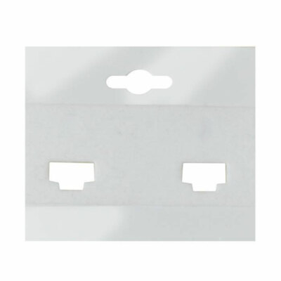 100 White Plastic Jewelry Earring Cards Clip on Earring Cards 2'' x 2''