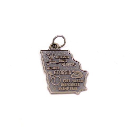 Georgia State Charm 925 Sterling Silver Tiny Outline Peach Atlanta Savannah Georgia State Charm 925 Sterling Silver Tiny Outline Peach Atlanta Savannah
