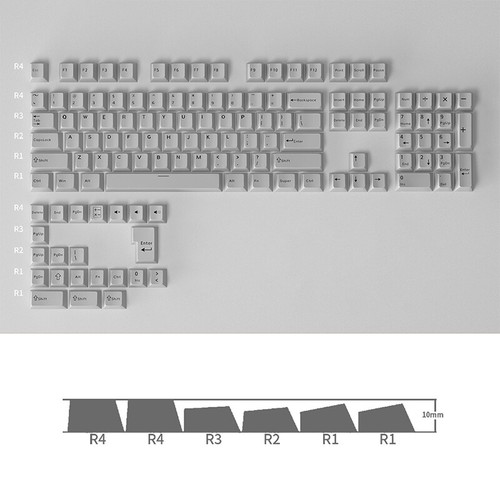 126 Pcs DIY Mechanical Keyboard Keycaps Set Backlit Single Color PBT Pink White - Afbeelding 23 van 23