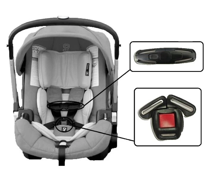 Black Infant Baby Car Seat Safety Clips