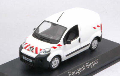 Miniature Peugeot Bipper 2009 Blanc/Rouge 1:43 Norev - Neuf Avec Boîte