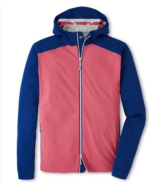 Peter Millar Hyperlight Link Men's Hybrid Coral Blue Hood Jacket Size US XL $275