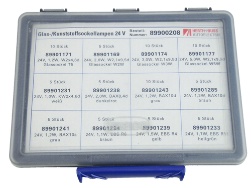 HERTH+BUSS 89900208 Glühlampen-Sortiment für NFZ NKW 85 Glühlampen 12fach 24Volt - Picture 2 of 4