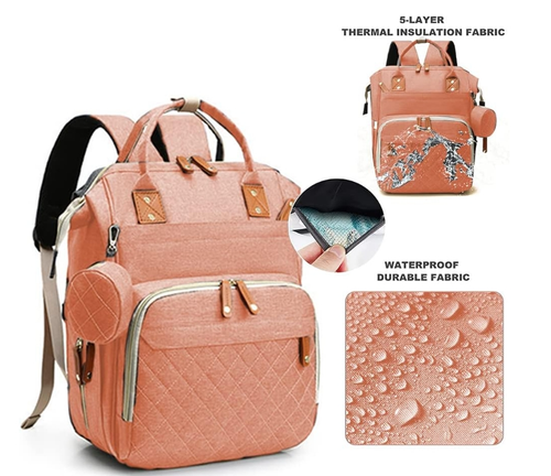 3-in-1 Baby Diaper Bag Backpack with Changing Station Portable Mommy Travel Bag - Picture 21 of 29