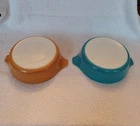 VTG 1970's PYREX Blue &  Orange Casserole #471 1pt