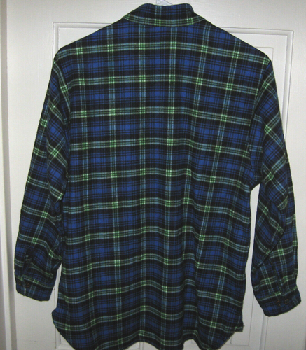 VERMONT FLANNEL CO HENLEY FLANNEL SHIRT YOUTH SZ 14-16 BLUE GREEN BLACK PLAID EU - Picture 7 of 10