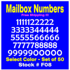 Mailbox NUMBER Vinyl Decals Set of 50 Numbers SIZES 1/2" up to 4" STK# F08