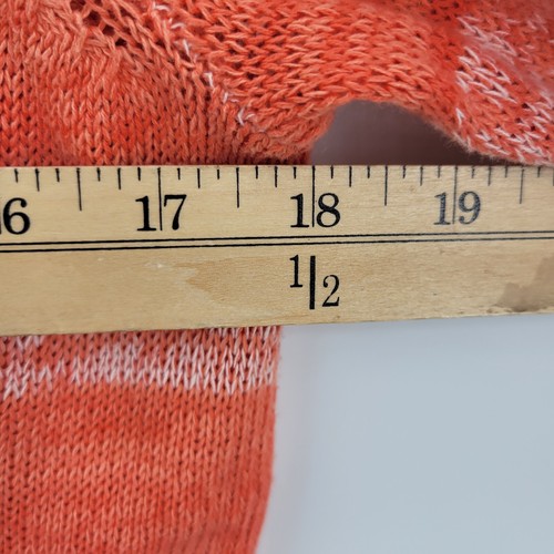 Tommy Bahama Sweater Womens Orange Stripe Linen Hooded Pullover Beach Casual - Picture 5 of 7