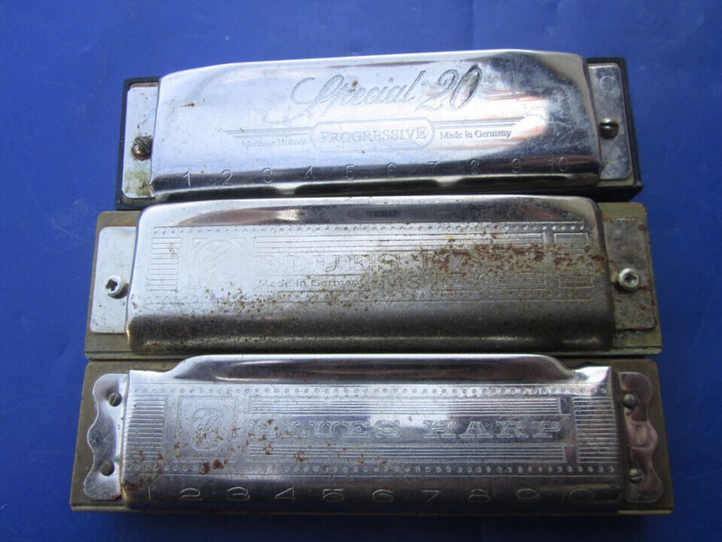 LOT of 3 HOHNER Blues Harp Spec. 20 'C & D' HARMONICA REPAIR, Some Notes NO GOOD