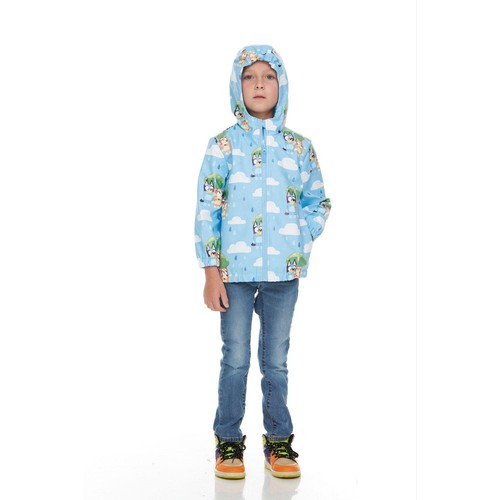 BLUEY Durable Water Resistant Hooded Rain Jacket with Pockets 4T New
